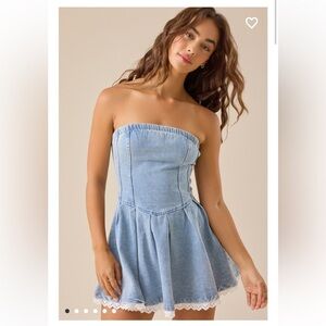 New with tags Altar’d State Camdyn Strapless Denim Mini Dress